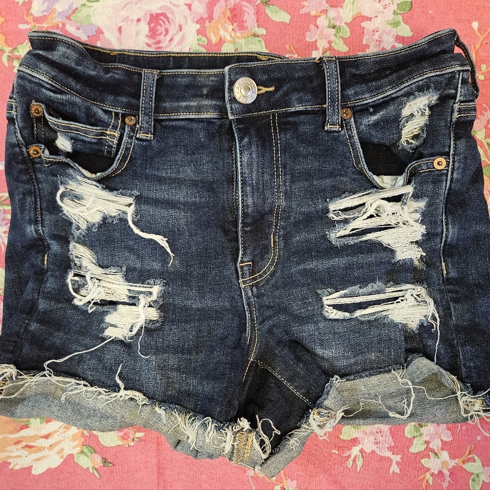 American eagle next level stretch distressed jean shorts 8